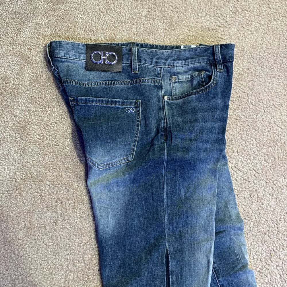 Ferragamo fashion skinny blue jeans, 34 waist 32 inch length